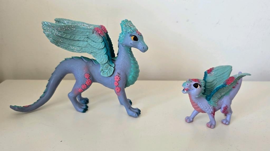 Schleich Draken Moeder en Kind - Fantasy Figuren, Ophalen of Verzenden, Zo goed als nieuw, Jongen of Meisje