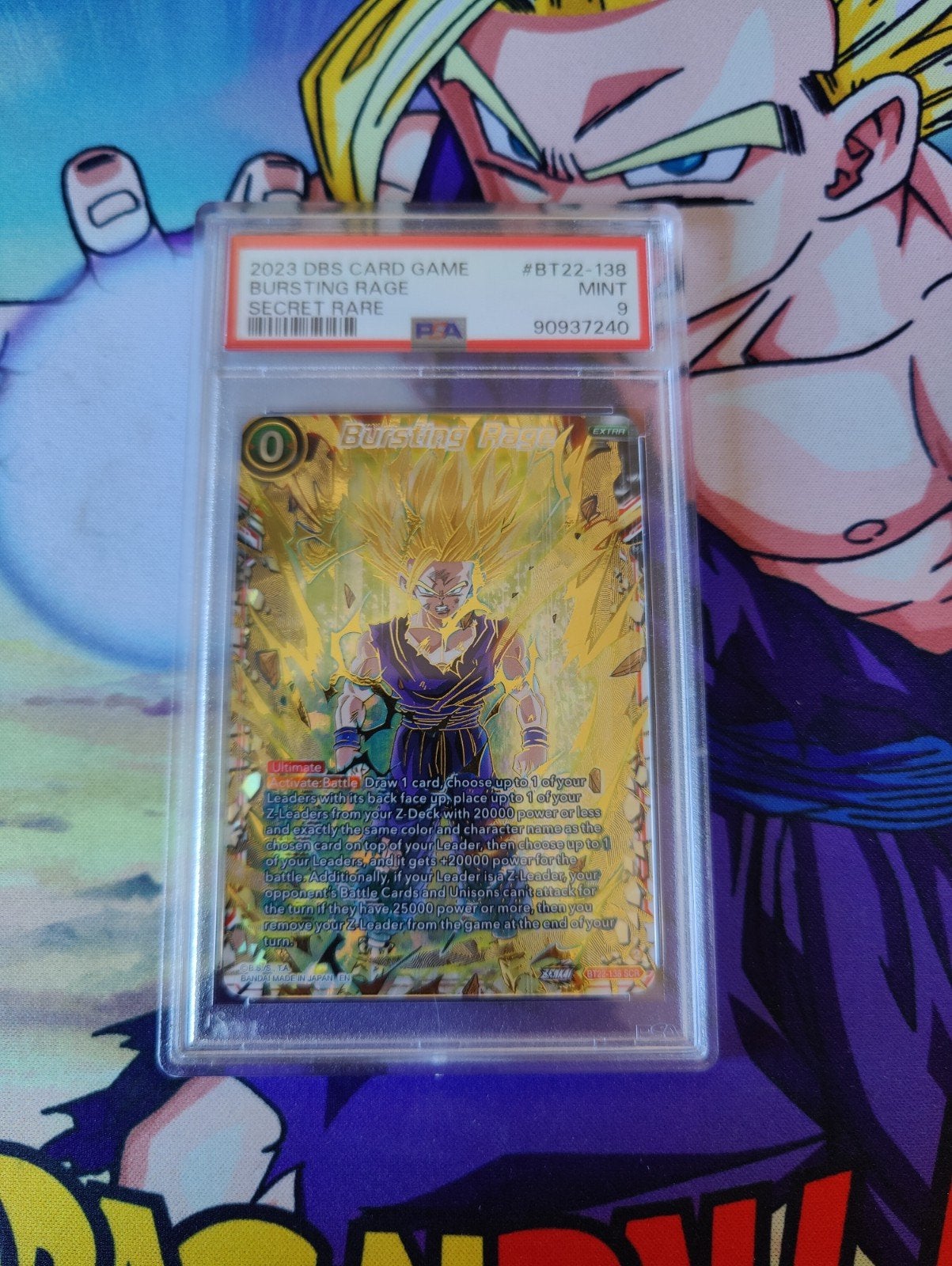 dragon ball super critical blow bursting rage psa9 bt22 138, Ophalen of Verzenden, Nieuw, Losse kaart, Foil