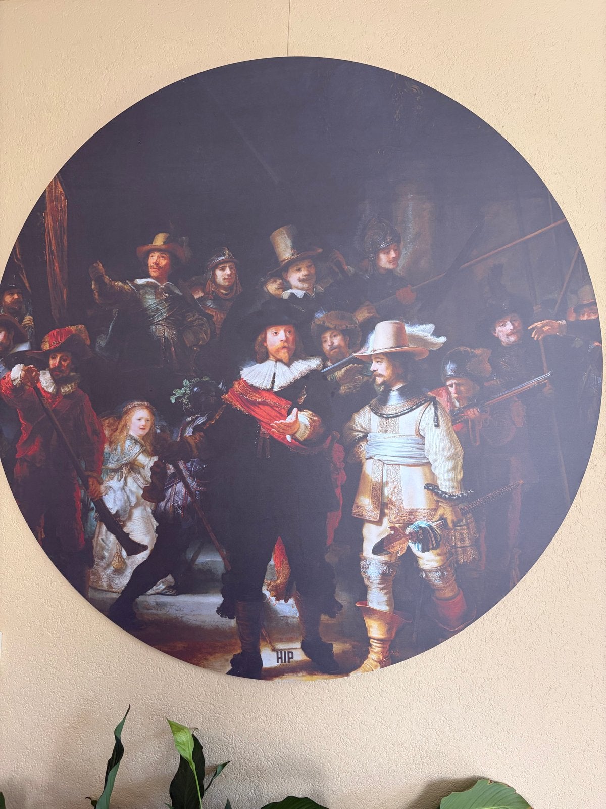HIP ORGNL De Nachtwacht Rond - 120 cm, Oorspronkelijke maker, Ophalen of Verzenden, 100 tot 125 cm, Print