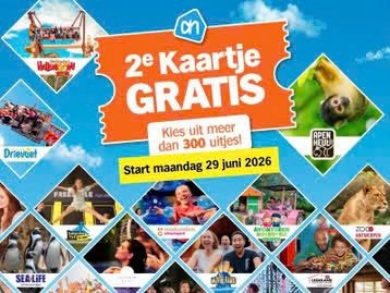 AH 2e kaartje gratis kaarten, Tickets en Kaartjes, Twee personen, Kortingskaart