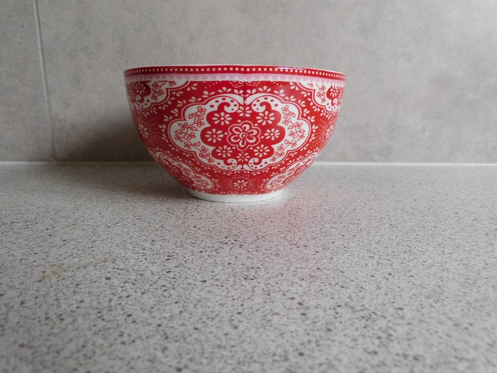 Kom 12 cm. Rood Winter Poppy Room Seven, Overige merken, Ophalen of Verzenden, Zo goed als nieuw, Kom(men)