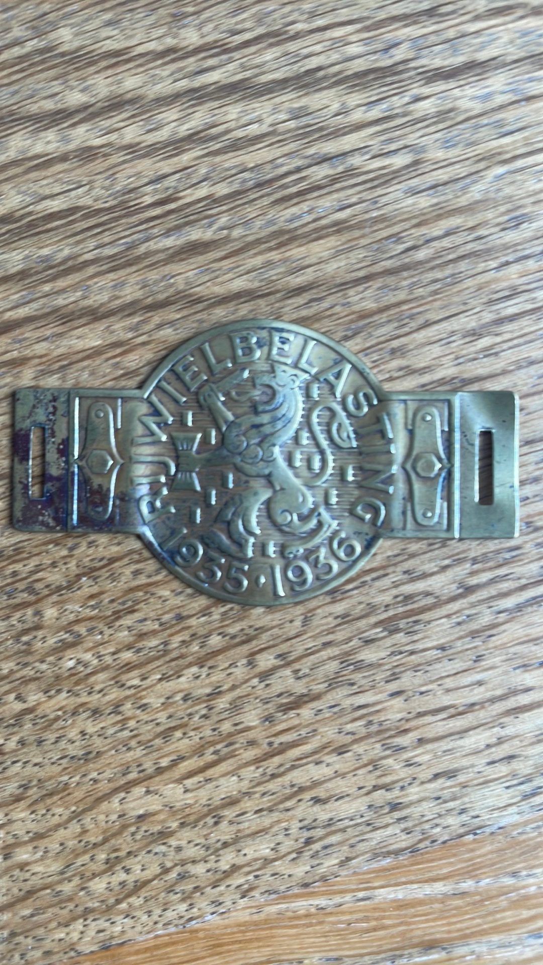 Fietsbelastingplaatje 1935-1936, Ophalen of Verzenden