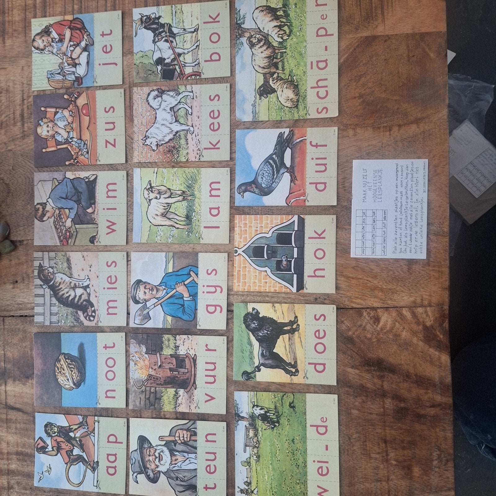 Aap Noot Mies leesplankje set - Vintage educatief speelgoed, Ophalen of Verzenden