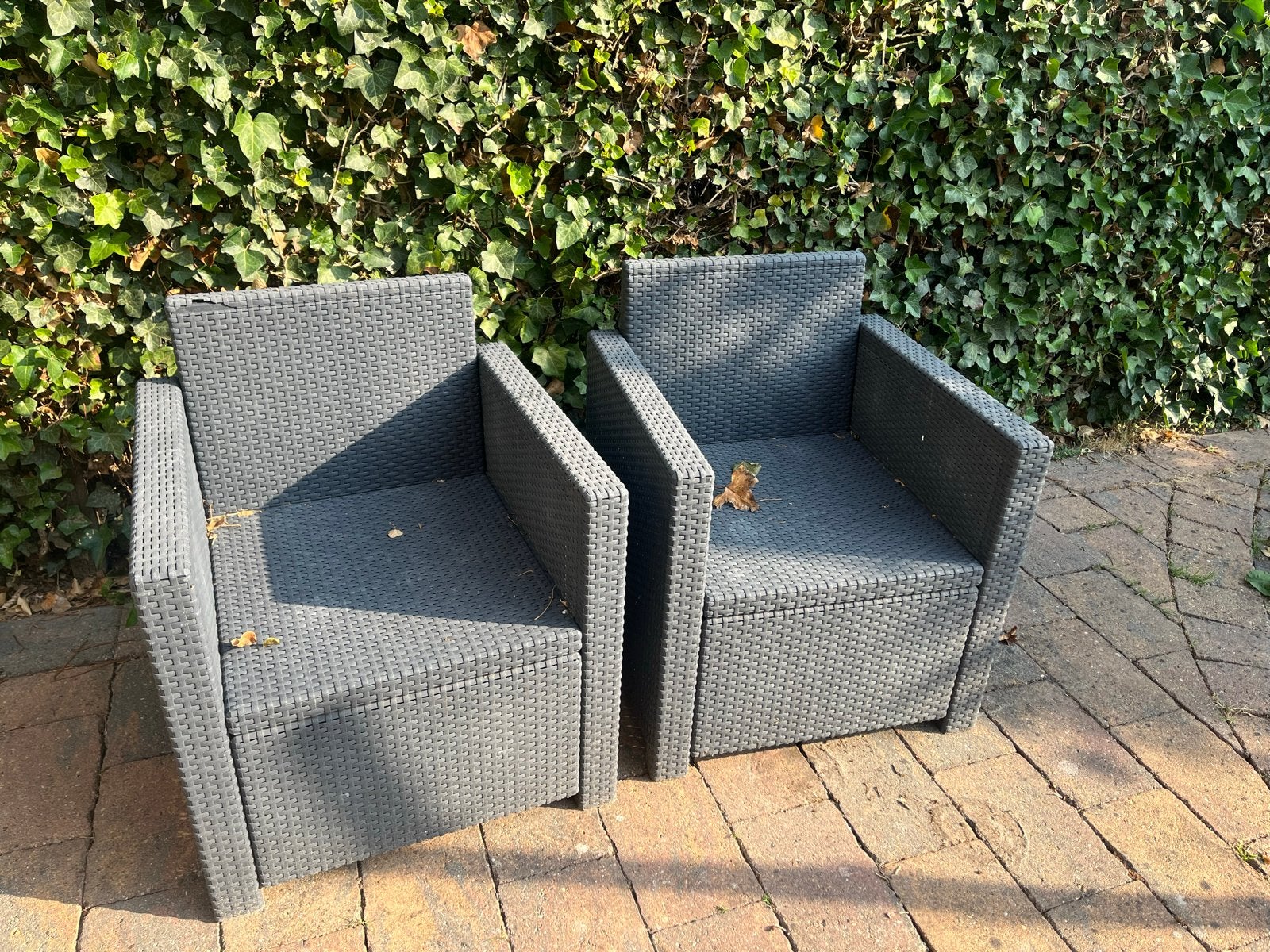 Loungeset stoelen met lichte beschadiging gratis, Tuin en Terras, Gebruikt, Loungeset, Wicker, Stoel