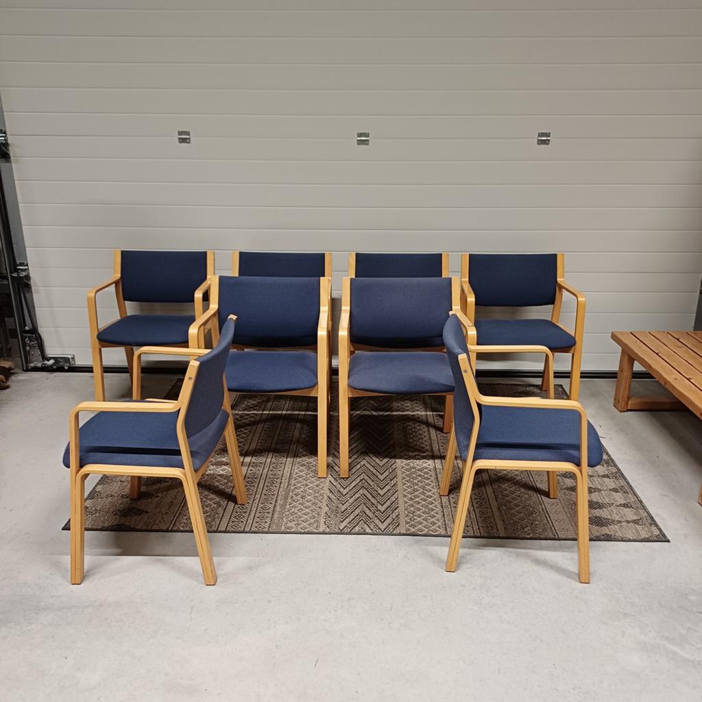 8 x Vintage design stoelen van het zweedse Kinnarps, Huis en Inrichting, Stoelen, Ophalen