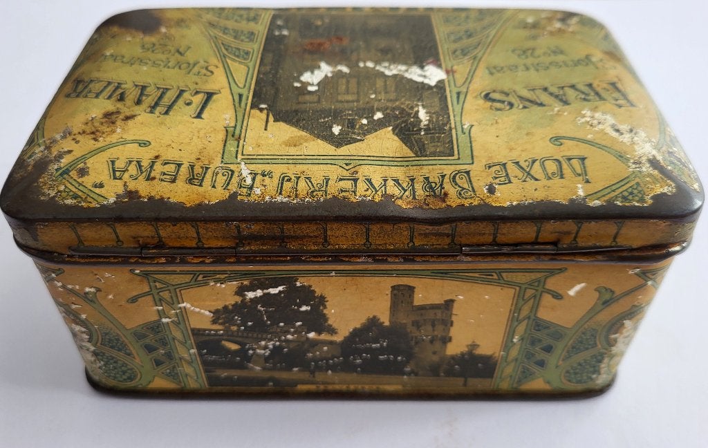 LUXE BANKETBAKKERIJ EUREKA 1900–1915 Antiek Blik, Ophalen of Verzenden, Gebruikt, Overige