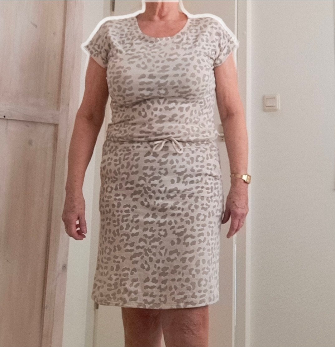 Leopardprint jurk met korte mouwen, Ophalen of Verzenden