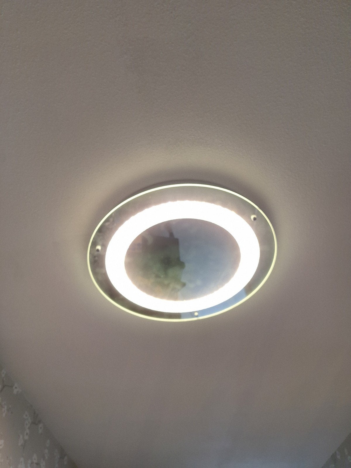 Ronde kristal spiegel met LED verlichting, Minder dan 50 cm, Rond, Ophalen of Verzenden, Zo goed als nieuw