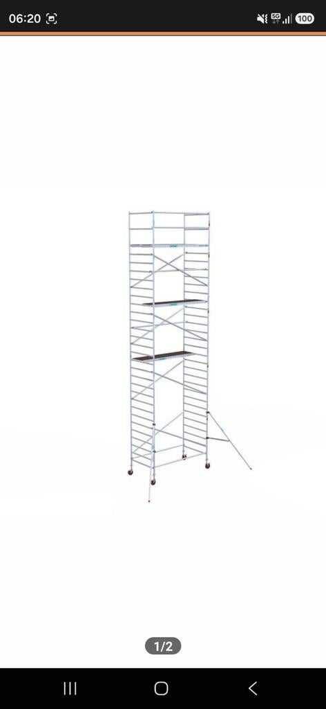 Nieuwe Steiger te huur 10,2 Meter Hoog in dichte aanhanger, Doe-het-zelf en Verbouw, Ophalen, Zo goed als nieuw, Rolsteiger of Kamersteiger