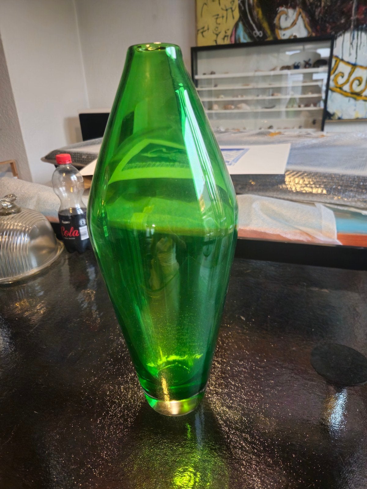 Leerdam Glas Groene Vaas - Vintage Design, Ophalen of Verzenden