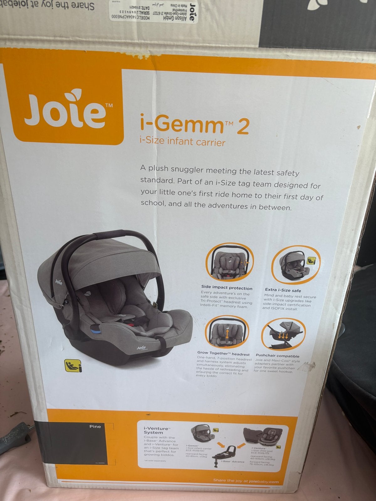 Joie iGemm 2 Baby autostoeltje met Isofix basis - Zo goed al, Overige merken, Ophalen of Verzenden, Zo goed als nieuw, Isofix