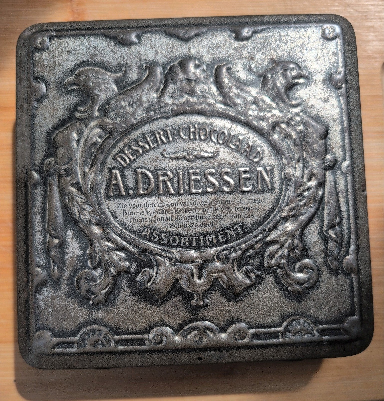 Antieke A. Driessen Dessert Chocolade Blikken Doos, Ophalen of Verzenden