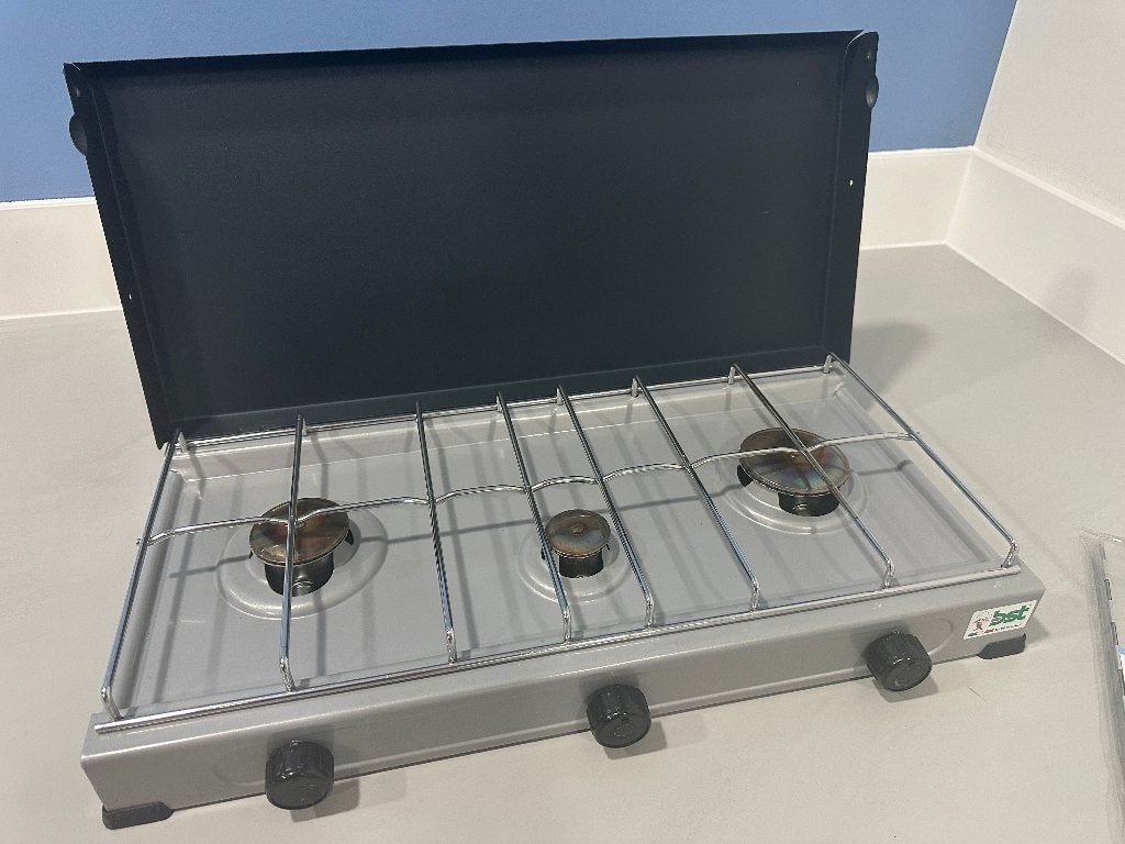 Kooktoestel gas camping 3-pits (als nieuw!), Ophalen, Zo goed als nieuw