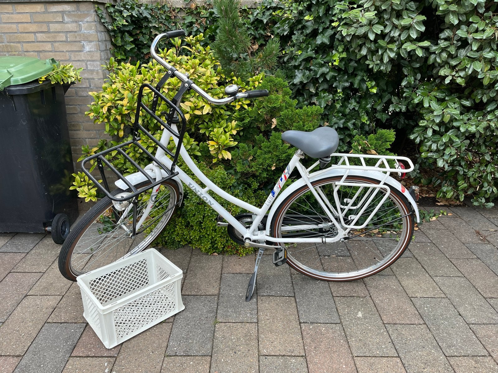 Union Damesfiets met voordrager en terugtraprem, Overige merken, Terugtraprem, Ophalen of Verzenden, 53 tot 56 cm