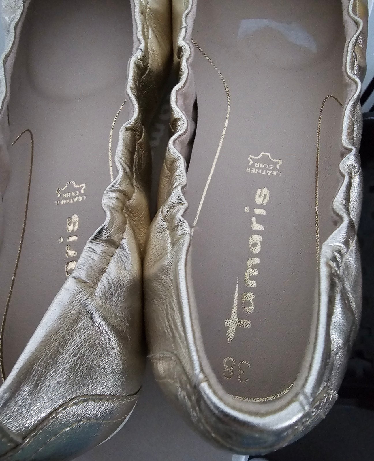 Tamaris ballerina's, maat 38, goudkleur, nieuw, Tamaris, Overige kleuren, Nieuw, Ballerina's