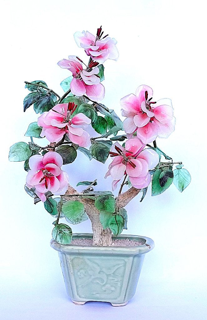 Chinees  Bonsai tree with cherry blossom glass flowers, Ophalen of Verzenden