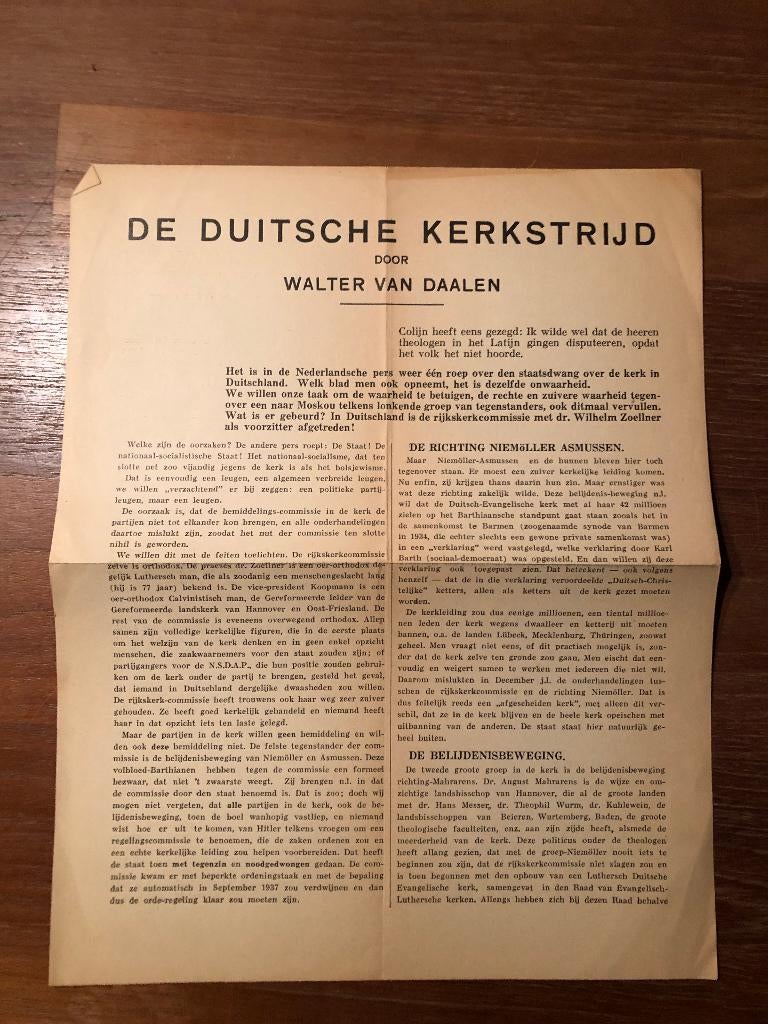 NSB dr. H.W. van der Vaart Smit: Van den Duitschen Kerk-, Walter van Daalen, Verzenden, Overige onderwerpen, Tweede Wereldoorlog