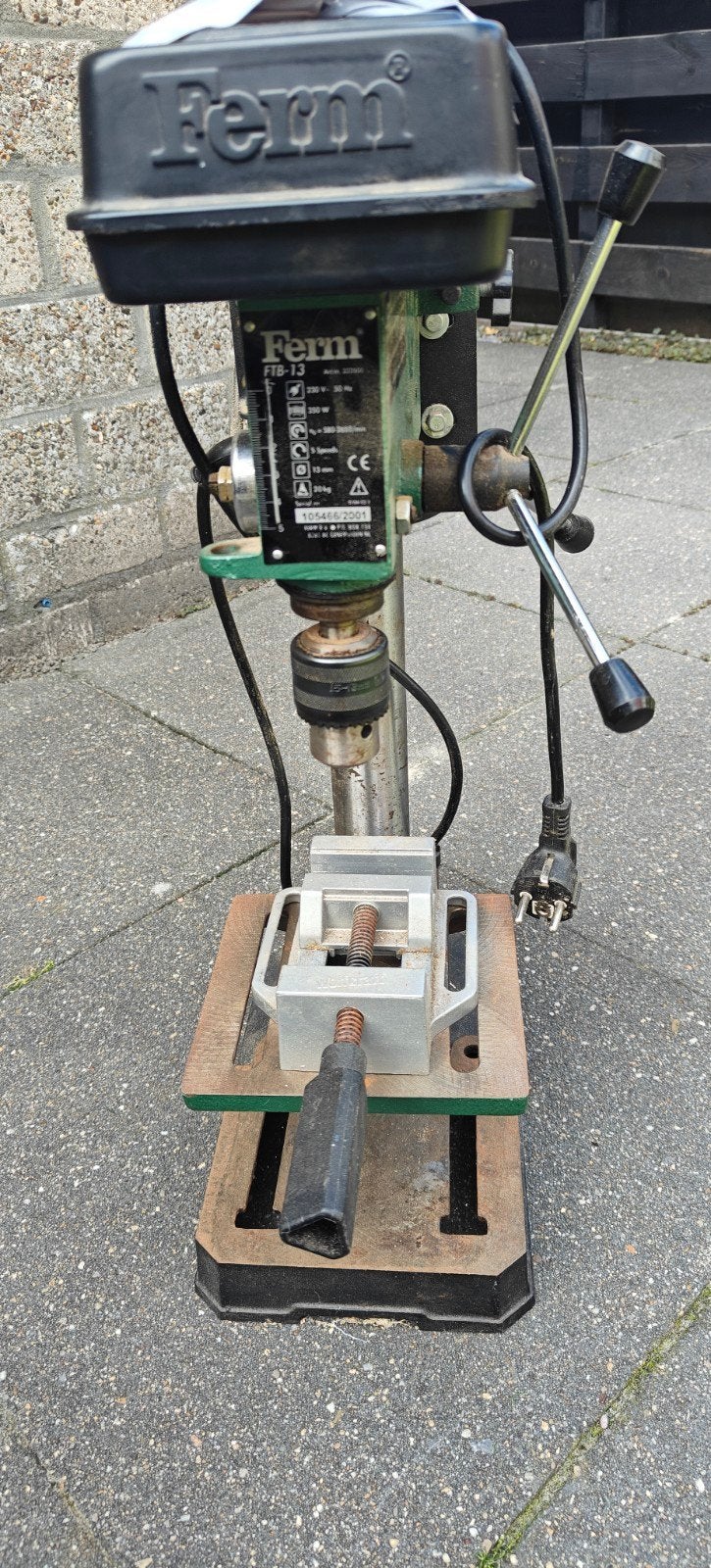 Ferm Kolomboormachine FTB-13 - 350W, Doe-het-zelf en Verbouw, Gereedschap | Boormachines, Ophalen, Gebruikt, Minder dan 400 watt