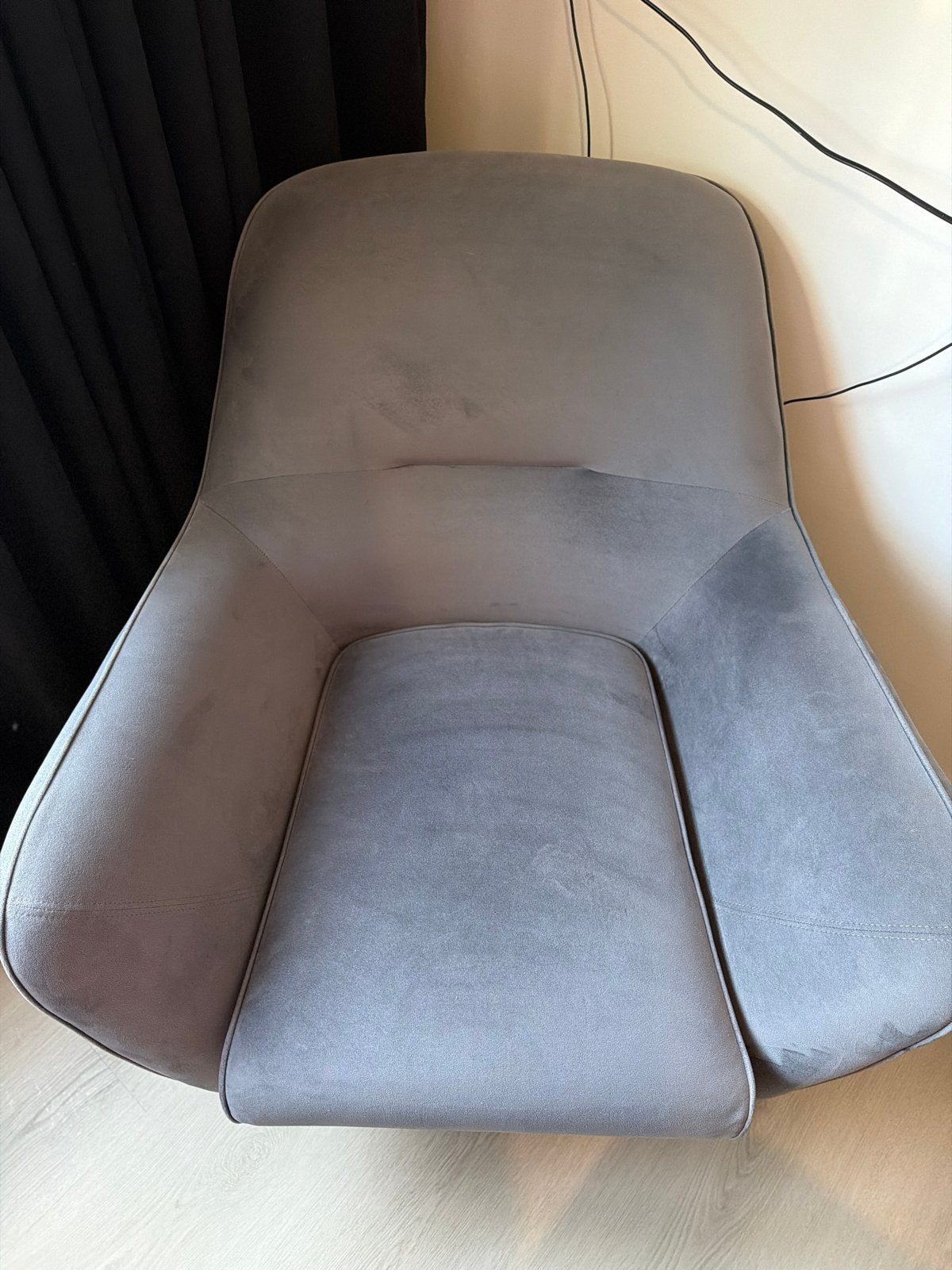 Comfortabele grijze Bergere fauteuil, Huis en Inrichting, Fauteuils, Ophalen of Verzenden, Gebruikt, Hout, 75 tot 100 cm