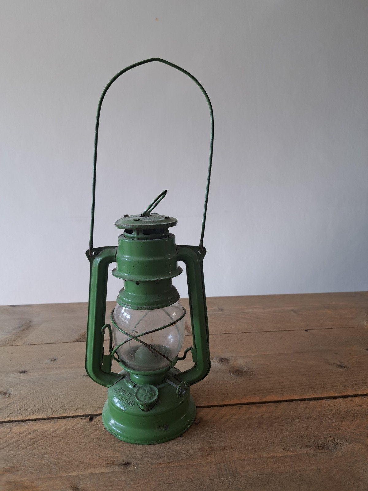 Vintage groene stormlamp - decoratieve olielamp, Antiek en Kunst, Ophalen