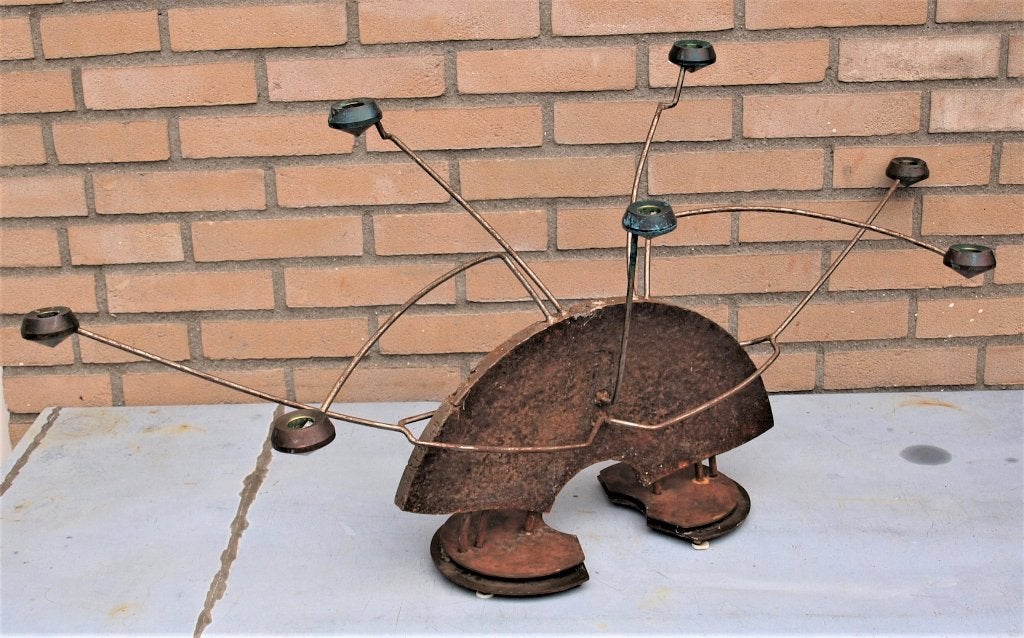 Smeedkunst Kandelaar - Rob Schaap - unicum, Antiek en Kunst, Ophalen, Meerkleurig, Kandelaar, Handgemaakt