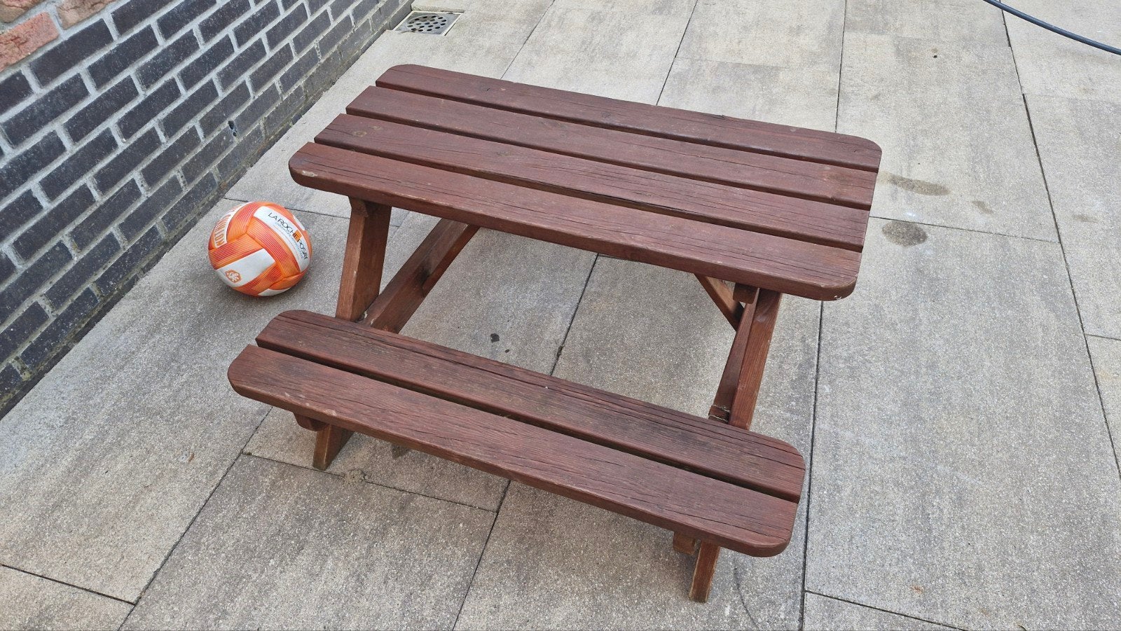 Kinder picknickbank picknicktafel, Zo goed als nieuw, Rechthoekig, Hout, Ophalen