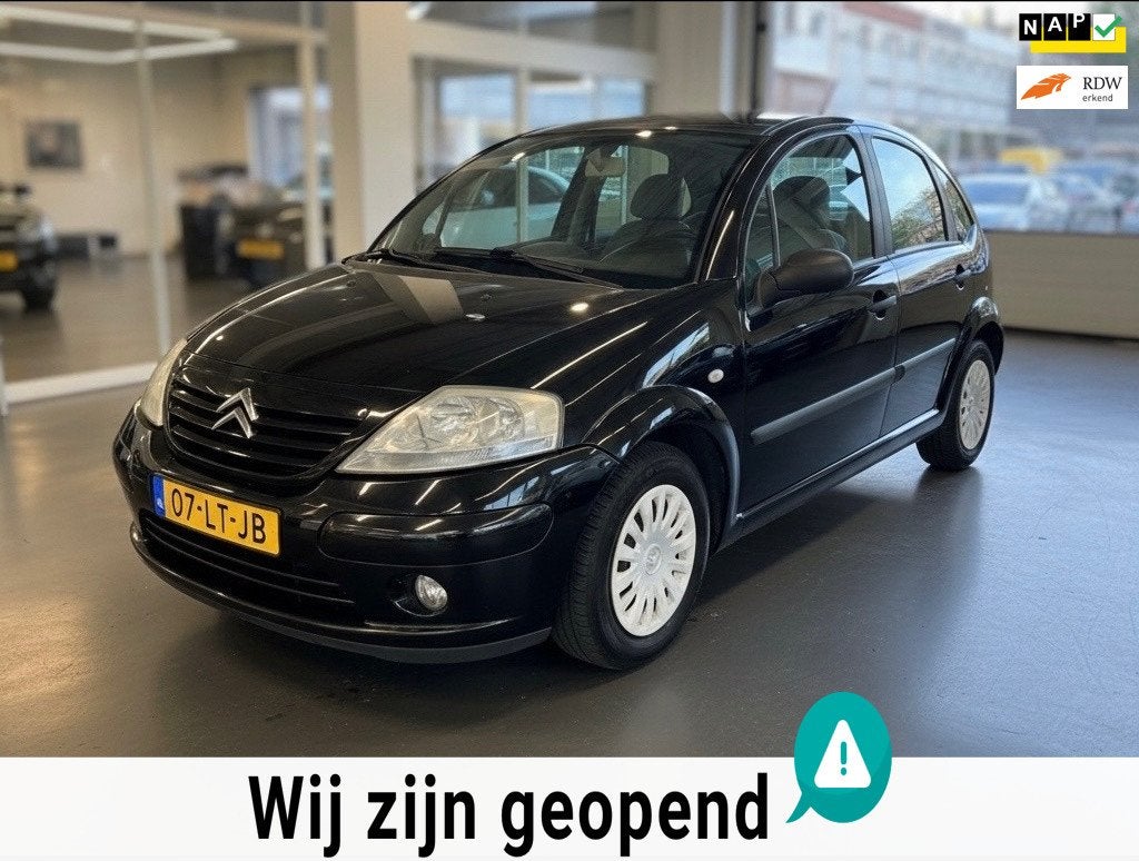 Citroen C3 1.1i Ligne Prestige-1 jaar apk, Voorwielaandrijving, 4 cilinders, 60 pk, Zwart