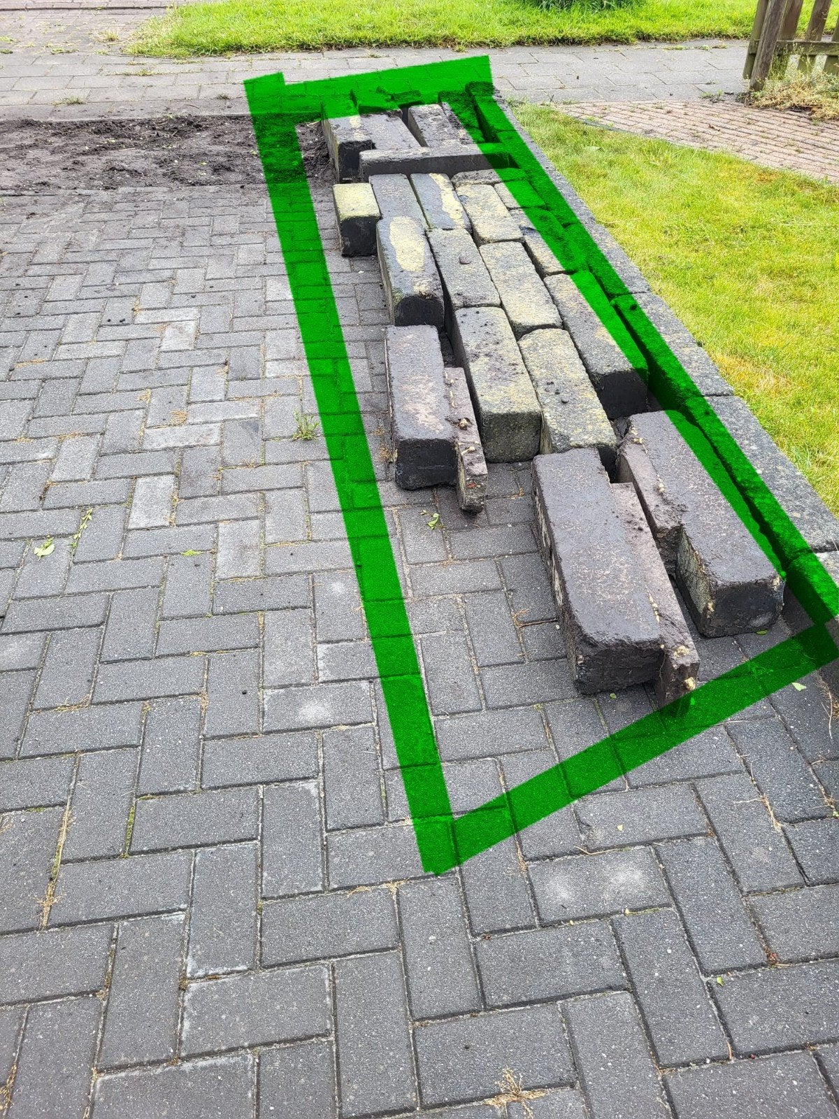 Stapelblokken voor bloembak, border of tuinproject., Ophalen, Gebruikt
