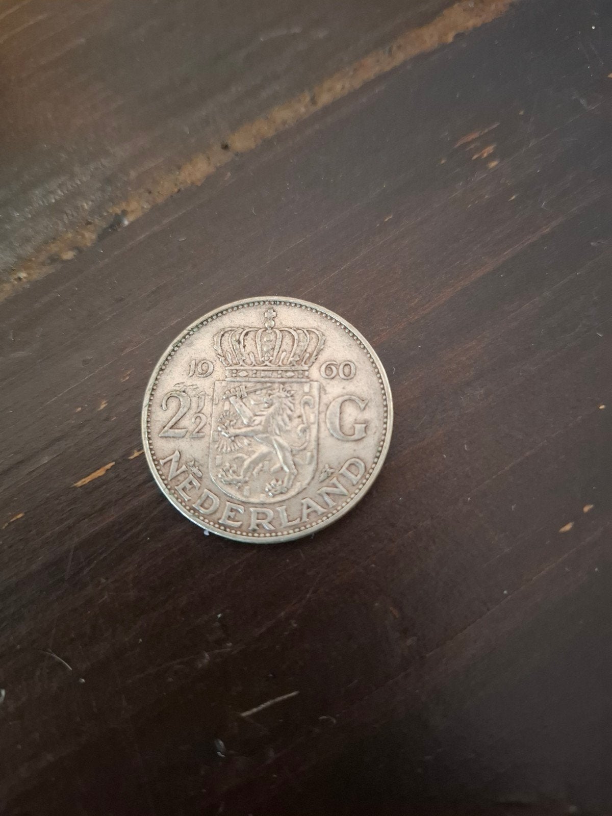 2,5 Gulden Koningin Juliana 1960 Zilveren Munt, Postzegels en Munten, Koningin Juliana, Zilver, Ophalen of Verzenden, Losse munt