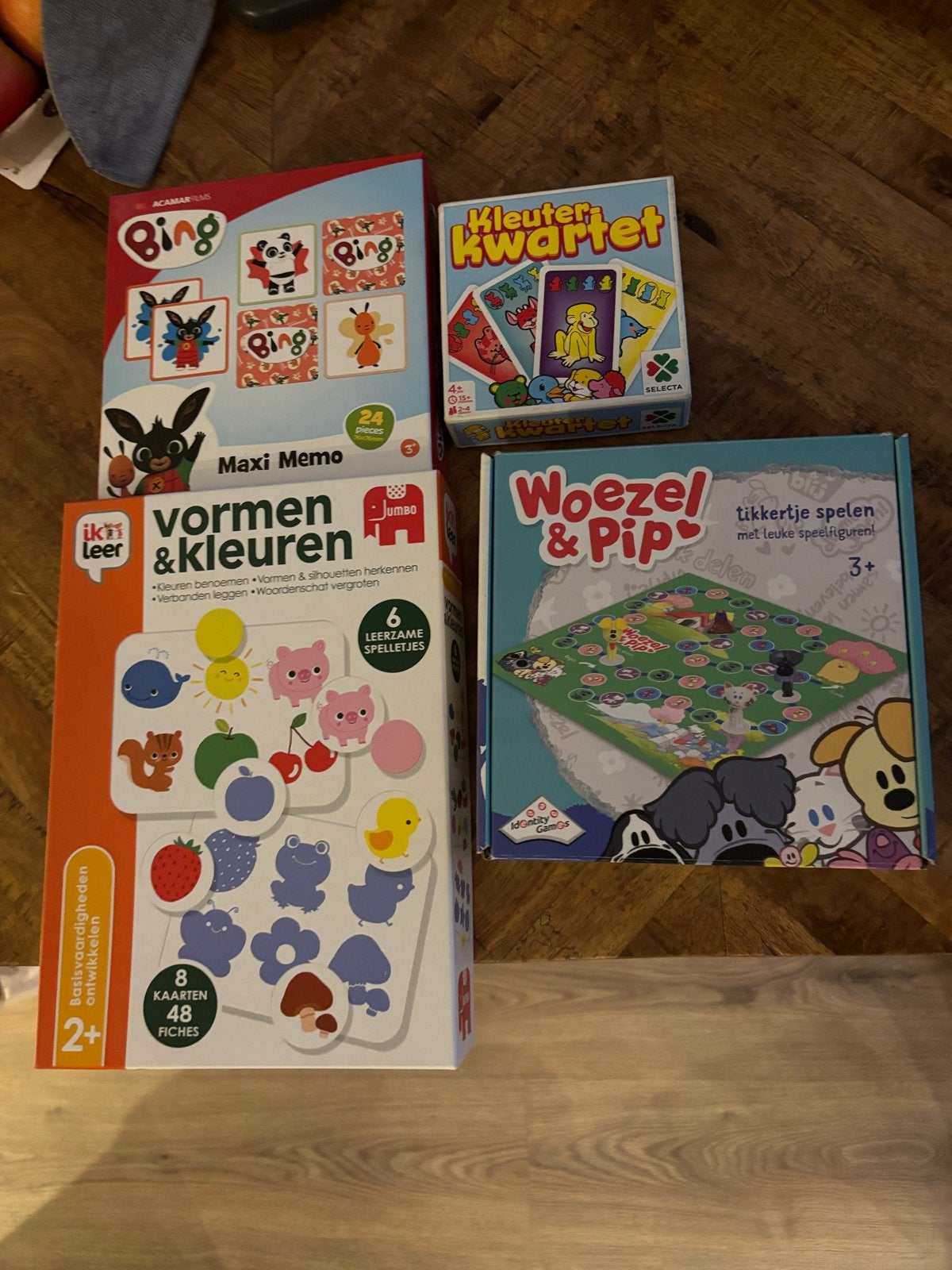 Kwartet, memo en andere leuke spelletjes voor kleuters, Een of twee spelers, Ophalen of Verzenden, Gebruikt