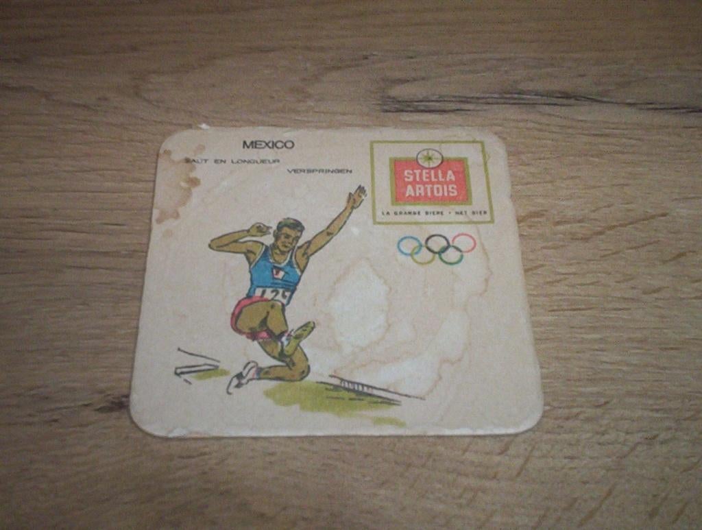 viltje olympische spelen mexico verspringen (stella artois), Verzamelen, Biermerken, Ophalen of Verzenden, Gebruikt, Viltje(s)