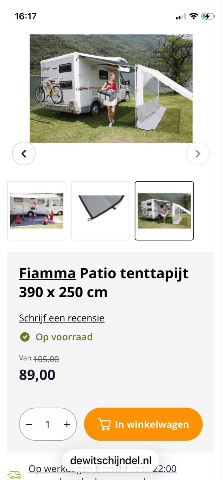 Fiamma Patio tenttapijt 390 x 250 cm, Ophalen, Gebruikt