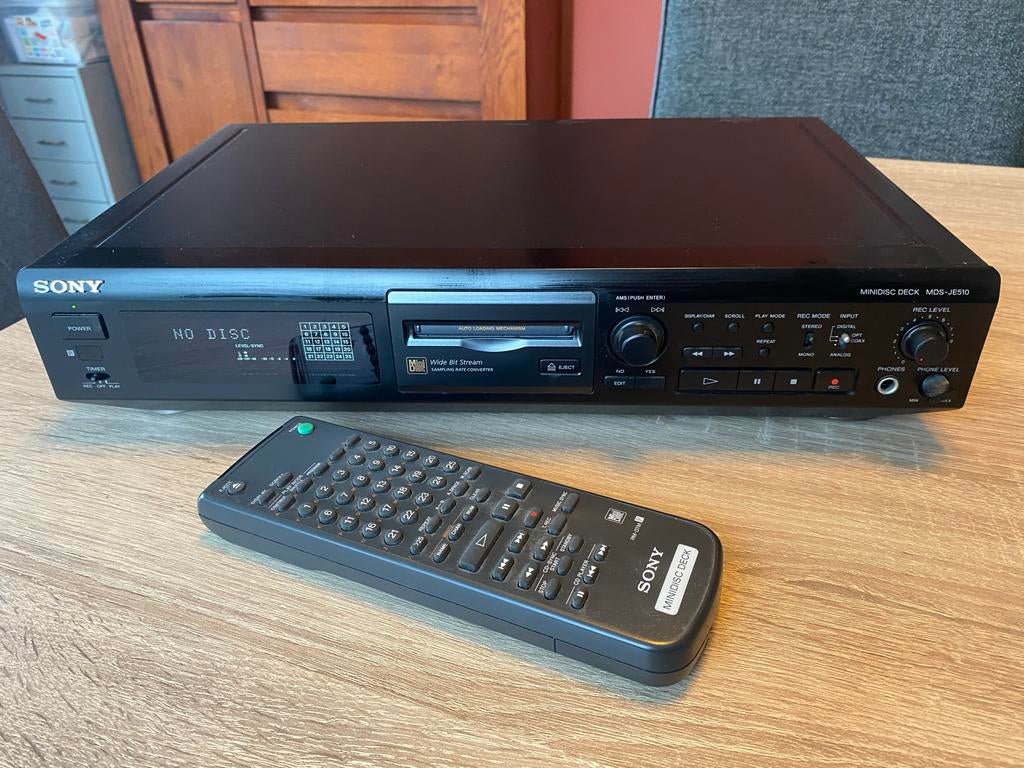Sony MDS-JE510 MiniDisc Deck - met Afstandsbediening, Audio, Tv en Foto, Walkmans, Discmans en Minidiscspelers, Ophalen, Minidisc-speler
