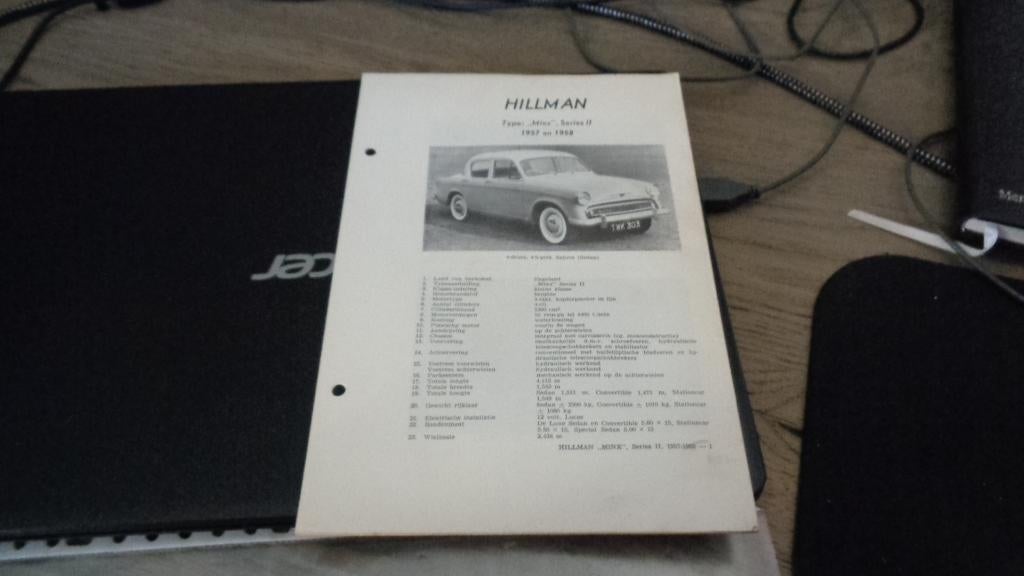 RepHandleiding HILLMAN MINX , Series II  ,  1957-1958, Verzenden, Gelezen, Overige merken