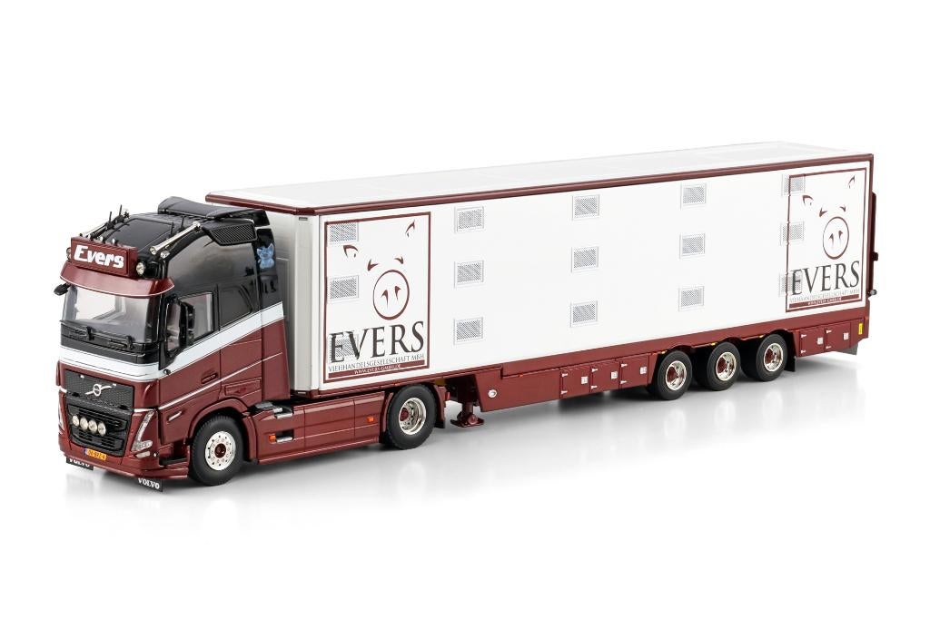 WSI VOLVO FH 5  GLOBEXL 4X2 + LIVE  STOCK TRAILER  EVERS, Hobby en Vrije tijd, Modelauto's | 1:50, Ophalen of Verzenden, Nieuw