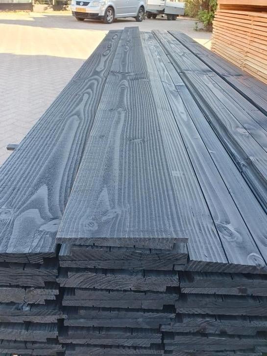 Aanbieding!! Mooi zweeds rabat planken zwart potdeksel €2,70, Tuin en Terras, Ophalen, Nieuw, 250 cm of meer, Planken