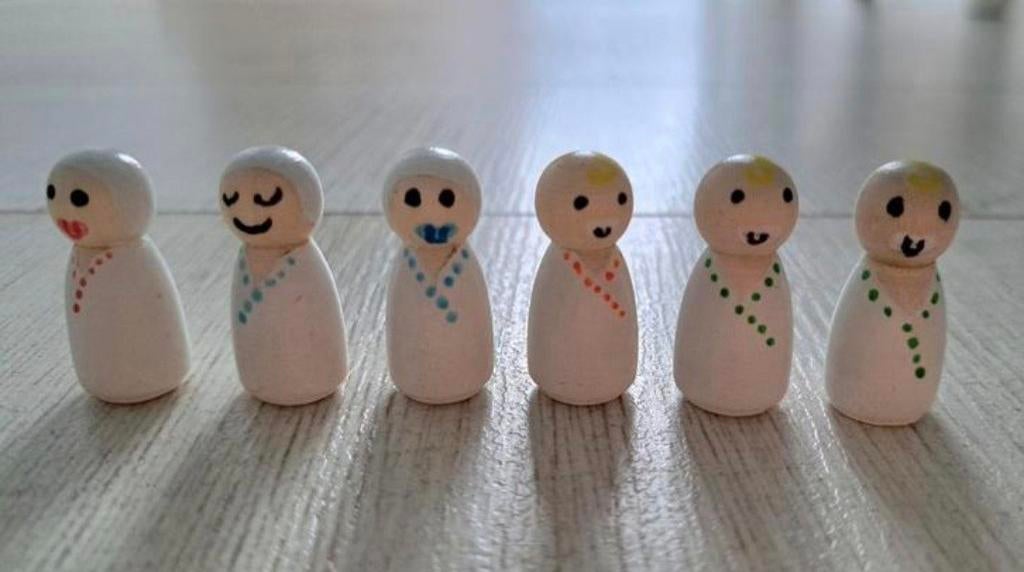 Houten Peg Dolls Baby, Ophalen of Verzenden, Nieuw, Overige typen