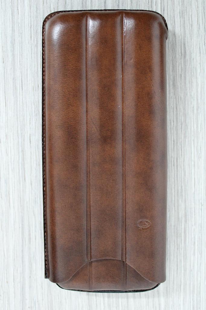 Sigarenkoker van leer met 3 vakken, Verzamelen, Ophalen of Verzenden, Nieuw, Tabaksdoos of Verpakking