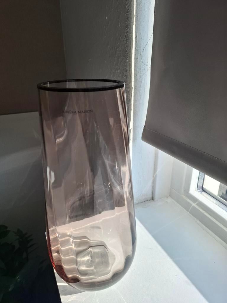 riviera maison vaas rose, Overige kleuren, Ophalen of Verzenden, Minder dan 50 cm, Glas