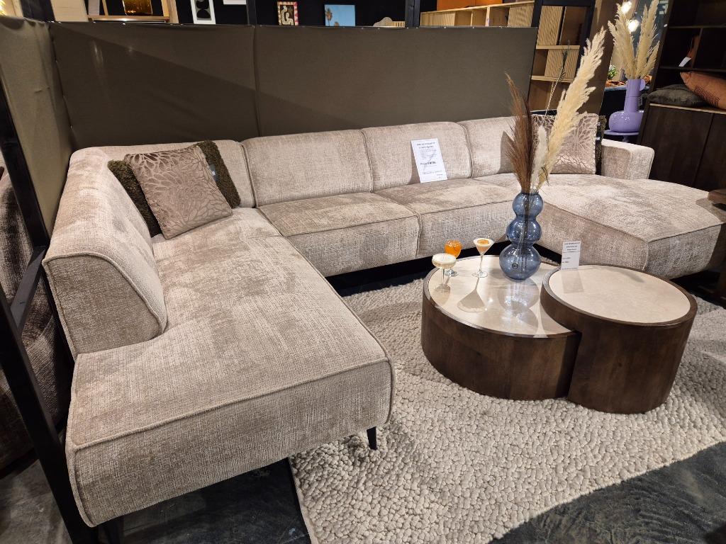 Salontafel set Rond mangobruin & Marmer stijlvol en tijdloos, Huis en Inrichting, Tafels | Salontafels, Ophalen, 100 tot 150 cm