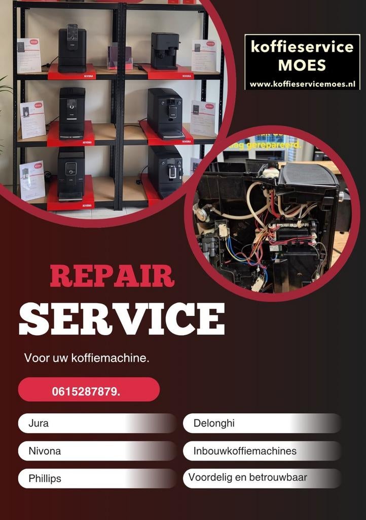 Jura onderhoud en reparaties op afspraak dezelfde dag gerepa, Afneembaar waterreservoir, 10 kopjes of meer, Koffiemachine, Zo goed als nieuw