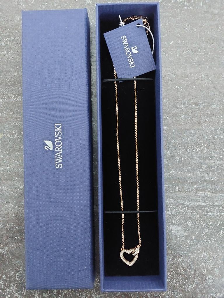 Swarovski Ketting met Hart - Moederdag Tip!, Overige materialen, Gebruikt, Ophalen of Verzenden, Verstelbaar