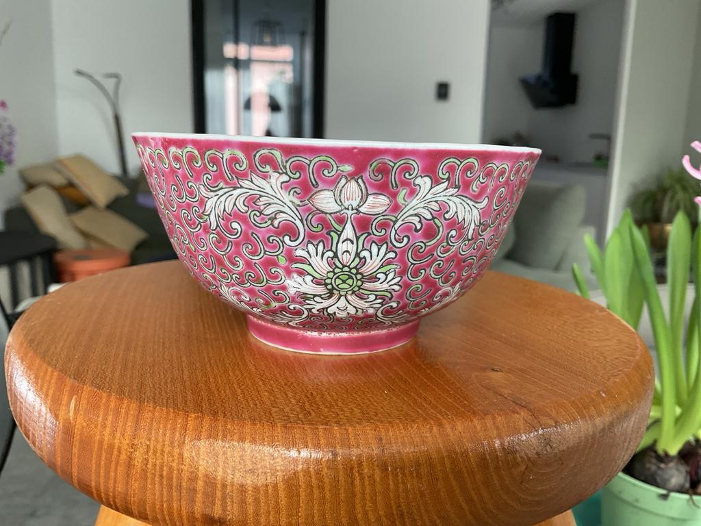 Vintage Chinese Jing de Zhen familie Rose porseleinen kom, Antiek en Kunst, Antiek | Schalen, Ophalen of Verzenden