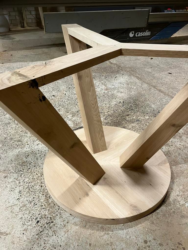 Eiken onderstel   Ronde tafel bladen taart punt tafel blad, Huis en Inrichting, Tafelonderdelen, Ophalen, Zo goed als nieuw, Rond