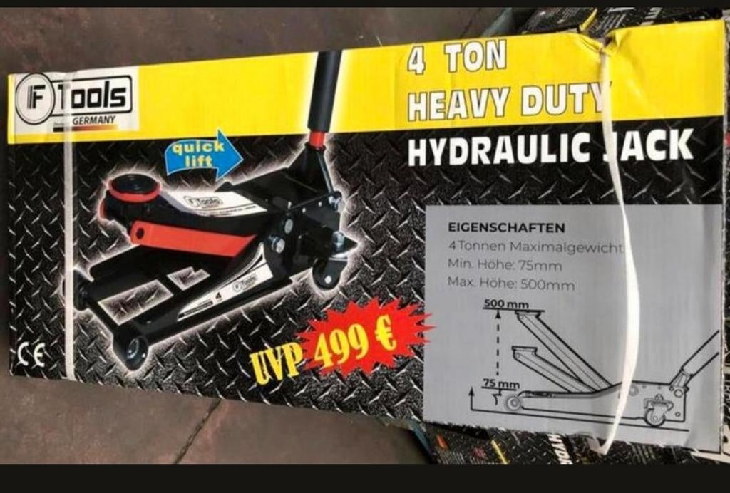 Ftools 4ton autokrik. Hydraulisch, Auto diversen, Krikken, Ophalen of Verzenden