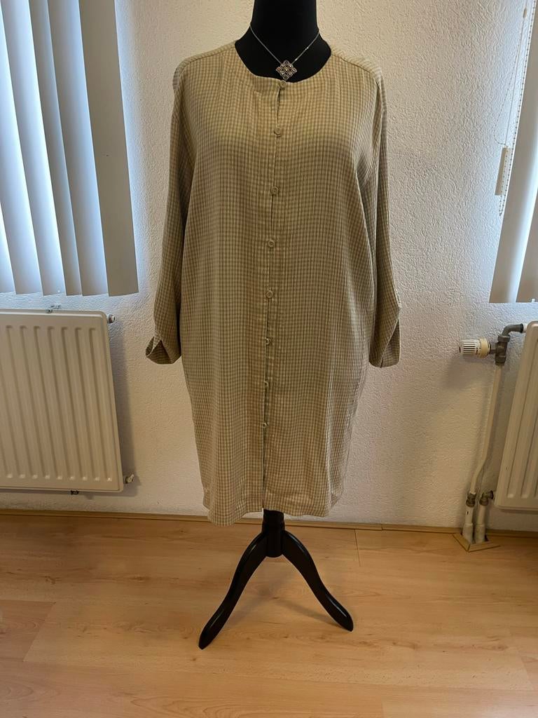 Beige Liz Claiborne jurk / lange blouse – maat 3X (56), Kleding | Dames, Ophalen of Verzenden, Zo goed als nieuw, Beige, Jurk