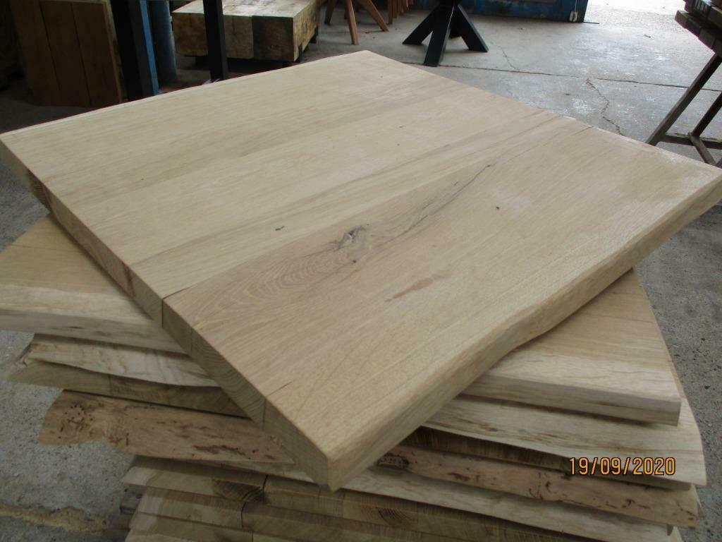 bistro tafel massief Eiken, horeca tafel 60x60cm x 3 cm  dik, Ophalen, 50 tot 100 cm, Nieuw, 50 tot 100 cm