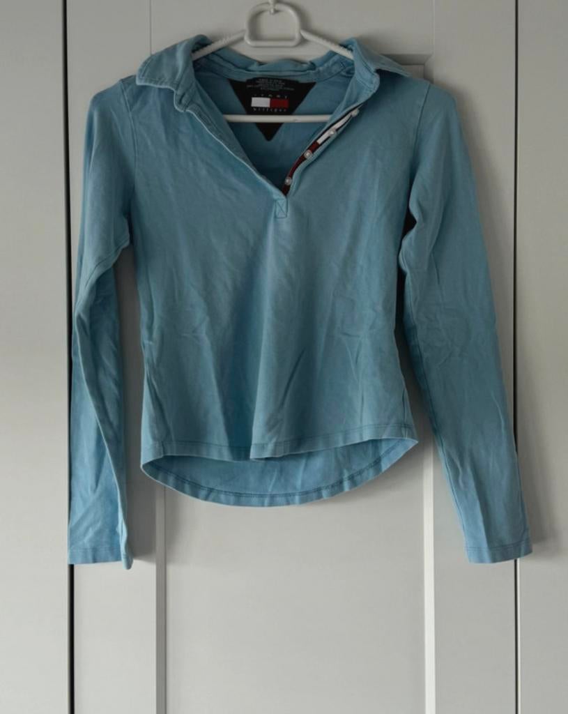 Tommy hilfiger trui, Blauw, Ophalen of Verzenden, Zo goed als nieuw, Korte mouw