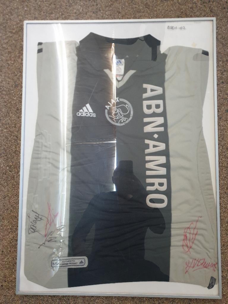 AJAX shirt 2001 2002 gesigneerd, Sport en Fitness, Voetbal, Maat M, Ophalen, Gebruikt, Shirt