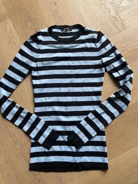 nikkie t shirt l.mouw zwart/lblauw gestreept mt 32, Nikkie, Gebruikt, Meisje, Ophalen of Verzenden
